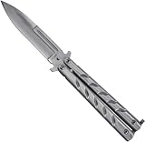 9 All Metal Spear Point Butterfly Pocket Knife W/Case