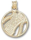 Washington Nationals Solid 14K Gold Pierced Baseball Pendant