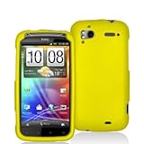 Yellow Rubberized Snap-On Hard Skin Case Cover for HTC Sensation 4G / Pyram ....