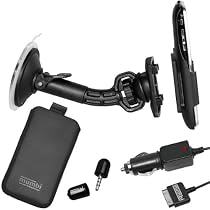 HERBERT RICHTER KFZ Halterung iPhone 3G 3GS Autohalterung mit Kugelgelenk neig- schwenkbar + Zubeh&ouml;r: mumbi KFZ Ladekabel + Mini Mikrofon + Etui
