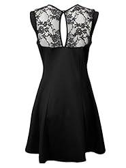 A-line Fit-and-Flare Elastane/Polyester Summer Lace Skater Dress/Party Dress 