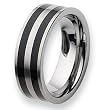 Tungsten Carbide Ring with Black Enamel (8.0 mm) - Sizes 7-13