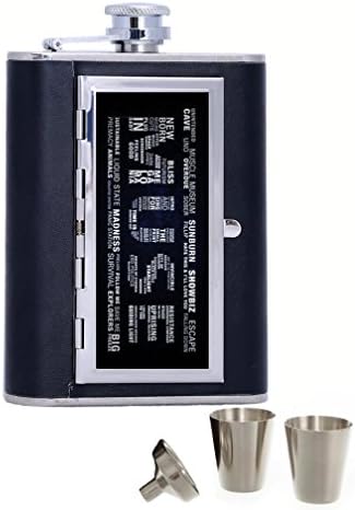 muse PC Custom Personalized Engraved 6oz Matte Black Stainless Steel Hip Flask Gift Box