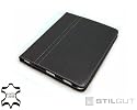 StilGut Scarsela Luxus Ledertasche in schwarz Tasche Hülle Case aus Leder Etui mit Stand- und Präsentationsfunktion für original Apple iPad Wifi + 3G