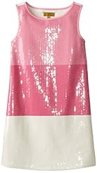 Girls Cotton/Polyester/Ponte/Spandex/Knit Colorblocking Elasticized   Waistline  Dress