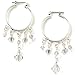 Sparkle Silver Tone Crystal Hoop Earrings
