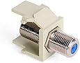 Leviton 41084-FIF QuickPort F-Type Adapter, Nickel-Plated, Ivory