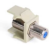 Leviton 41084-FIF QuickPort F-Type Adapter, Nickel-Plated, Ivory