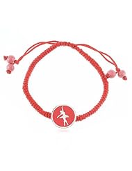 Girls Ballerina Macrame Bracelet with Silver