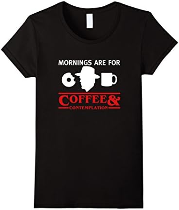 Women's Mornings are for Coffee and contemplation t-shirt Medium Black