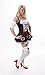 QUEEN OF HEARTS LADIES FANCY DRESS COSTUME + WHITE HOLD UP STOCKINGS + GARTER SIZE 8-10