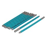 uxcell プラスドライバービット S2スチール製 丸軸 磁気 六角シャンク 10個