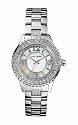 Marc Ecko E11536L1 stainless steel Ladies Three hand polished silver case and bracelet MOP dial stones on bezel