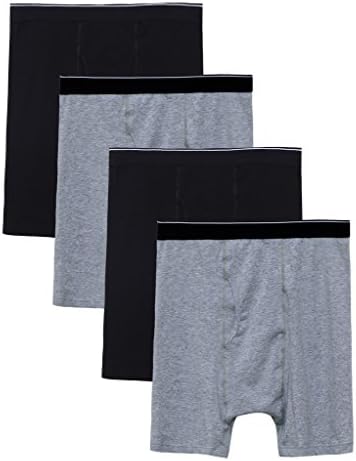 Men's 4 Pack Cotton Stretch Boxer Briefs - Open Fly