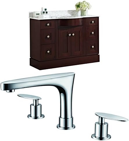 Jade Bath JB-8800 48" W x 22" D Birch Wood-Veneer Vanity Set with 8" o.c. CUPC Faucet, Coffee