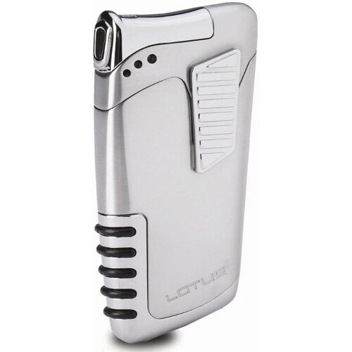 Lotus 25 Dual Flame Lighter Polished Chrome Satin