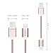 Lumsing Nylon Braided Lightning to USB Cable Apple MFi Certified Sync Charging Lightning Cable (3.3 Feet/1M) for for iPhone, iPod and iPad(Rose)