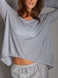 Wilt Intimates Crop Boyfriend Long Sleeve Top Algae