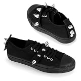 MENS SIZING Single Sole Canvas Spiked Rocker Shoes Men's Casual Shoes Emo Low Top Sneaker SNEAKER