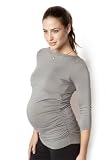 Ballerina Maternity Top in Steel Grey