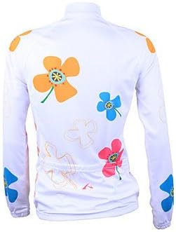 Ceiling Light's Women's 100% Polyester Cycling Long Sleeve Jersy UPF50+ (White)
