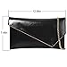 BMC Fashionably Chic Hot Rod Red Faux Leather Gold Metal Accent Envelope Style Statement Clutch