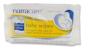 Natracare Organic Cotton Baby Wipes 50 ct (Case of 16-Pack)