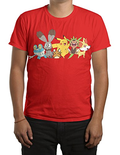 Pokemon Pikachu and Friends Mens Red T-shirt XL