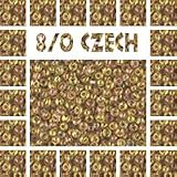 Seed Beads 8/0 Czech Translucent Iris (a full one hank pack) over 125 colors available individually!, Amber