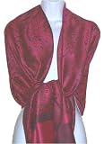 70% Pashmina 30% Silk Paisley Self-Design Shawl / Wrap / Stole - Black Fuscia (Buy 2 - Get FREE SHIPPING !)