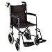 NOVA 330 Lightweight Transport Chair with Hand Brakes and 12" Rear Wheels, 19", Blue