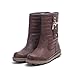 Alexis Leroy Winter Fashion Womens' Classic Solid Buckle Style Ankle High Snow Boots