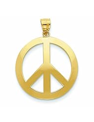 14K Gold Peace Sign Pendant