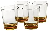 Living Plus Short Acrylic Glasses with Orange Round Bottom - Set of 4  for Sale