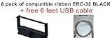 Best Price 6 pack of Compatible BLACK POS ink Ribbon Cartridge to replace ERC-32 for Epson M-820/825, M-U420, RP-U420 TM-H6000, TM-U675 Olympia CM-2020/2220 Casio CE 2700/4200/4250/4700/6000/6100/7000 Casio TK 1300/2300/2500/2700/3100/6000/6500/7000/7500 Sharp ER-A510/A510S/A550/A550S/A570/A610/A650 Dot Matrix impact Printer. New replacement ink film works better than refilled one. Photosharp ships to Hawaii, Alaska, APO,FPO, AE, PO Box, Puerto Rico PR, and the Virgin Islands and other US territory address.