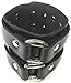 Black Leather Double Chrome O Ring Wristband Bracelet