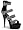Women's 6 Inches Heel, 1 3/4 Inches Platform Rhinestone Strappy Sandal (Black;7)