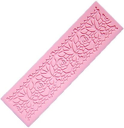 Longzand Molds HY1-161 DIY Cake Decorating Mold with Silicone Lace Mold Mat, Fondant Mold and Silicone Sugar Craft Molds, Pink