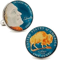 Hand Painted USA Nickel Cufflinks