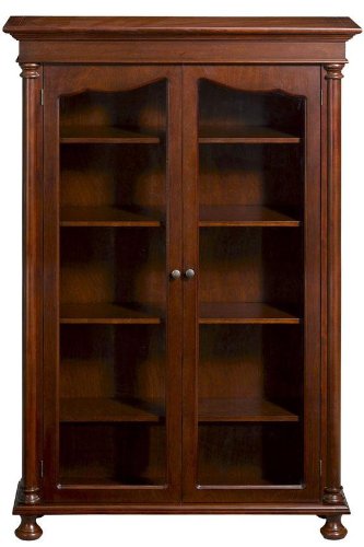 Salem 42"w Five shelf Bookcase With Glass Doors, FIVE SHELF, CAMBRIDGE CHRRY