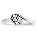 Sterling Silver Heart and Dog Paw Print Wrap Ring