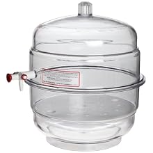 Bel-Art Scienceware 420270000 Polycarbonate Bottom Space Saver Vacuum Desiccator, 24cm ID, 27.3cm Flange OD, 31.1cm Height, 23cm Plate Size