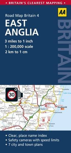 East Anglia Road Map (AA Road Map Britain)