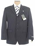 Review Ralph Lauren  / Ralph Lauren Mens Single Breasted 3 Button Navy Blue Pinstripe Wool Suit - Size 42S