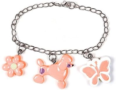 Pink Poodle Charm Bracelets (8 count) Party Accessory