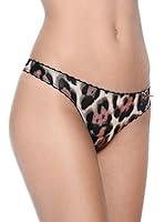 Just Cavalli Tanga de Hilo Perizoma Giaguaro (Coral / Negro)