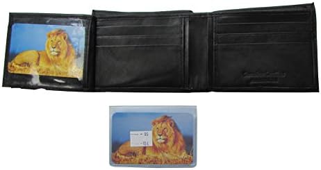 Handcrafted Quality Leather Wallet Black Bifold Design 14 Credit Card, ID Holder