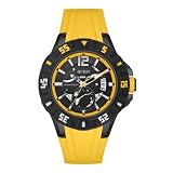 Guess Herren-Armbanduhr XL Magnum Analog Quarz Sili