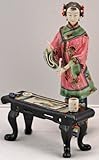 IMAGE OF BK0221Y-Lady Standing at Painting Table Set, Contemporary, China, Porcelain (Cí), Asian Décor: Lady