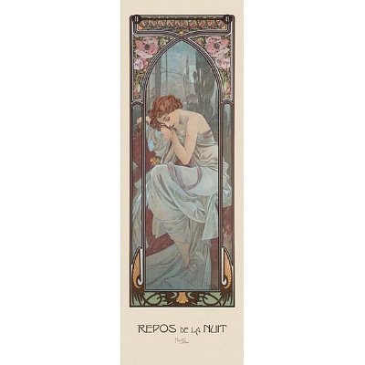 Alphonse Mucha (Repos de la Nuit) Art Poster Print - 12x36